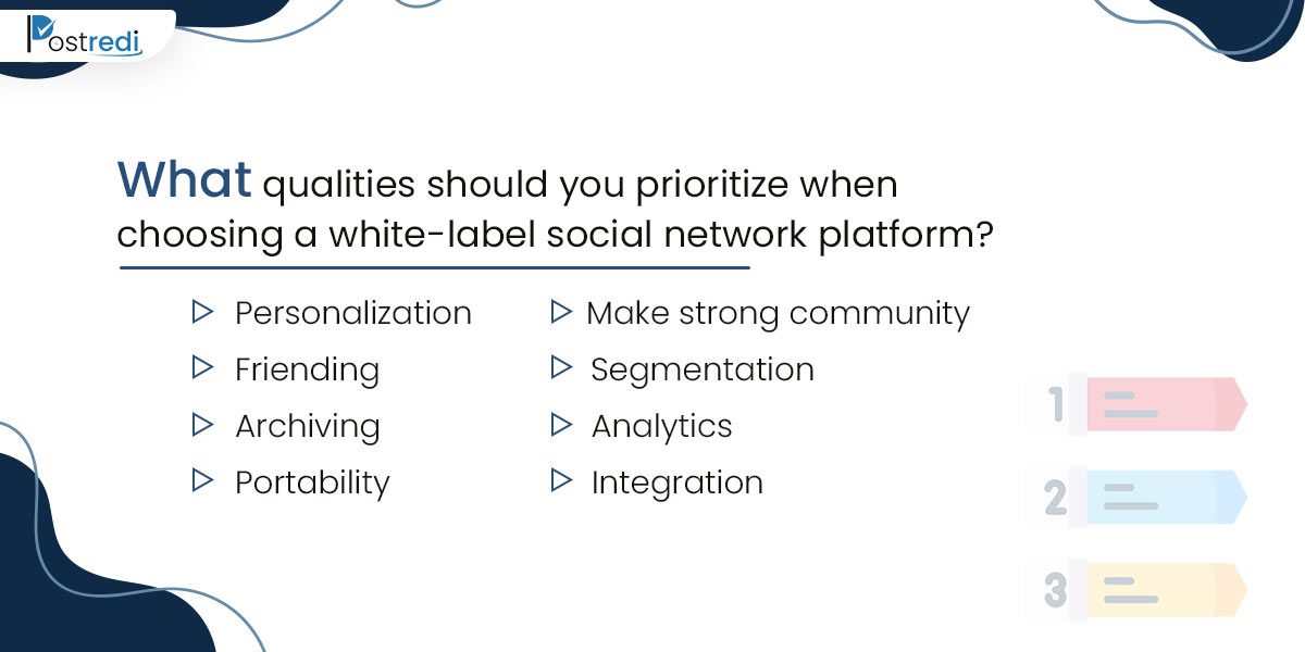 What qualities should you prioritize when choosing a white-label social network platform