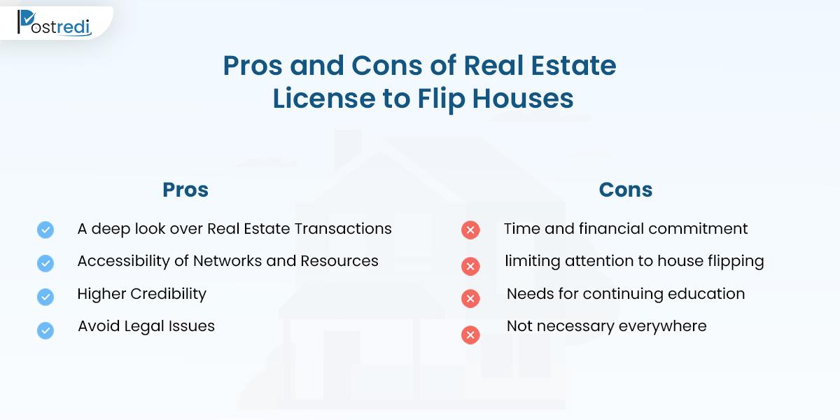 Pros and Cons of Real Estate license to flip houses